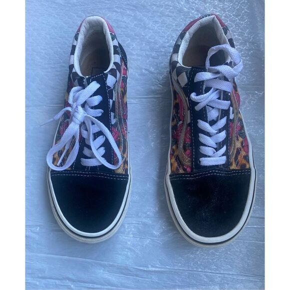 Vans Women’s Old Skool Rose Leopard Check Multicolor Sz 7 US - Picture 6 of 9